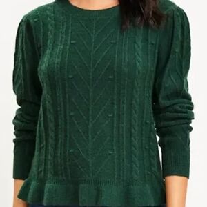 LOFT Petite Bobble Ruffle Hem Sweater